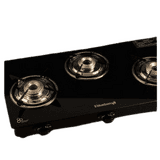 Blueberrys Glanza Glass Top Gas Stove | 3-Burner | Black
