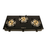 Blueberrys Glanza Glass Top Gas Stove | 3-Burner | Black