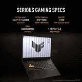 ASUS TUF Gaming Laptop F16 | Intel Core i7 Processor 14650HX | 16GB | 1TB | Jaeger Gray | FX608JHR-RV135WS