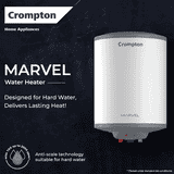 Crompton Marvel Vertical Storage Geyser | 6 L | White | ASWH-5106