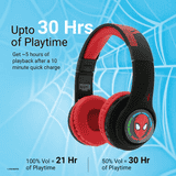 Marvel SpiderMan Kids 3D Bluetooth Wireless Stereo Headphones | Foldable Ear Cups | Black&Red | MV-3054-SM