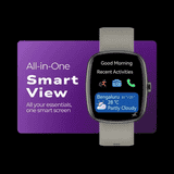 Fastrack Jupiter S3 Smartwatch | BT Calling | Square | Silver & Blue