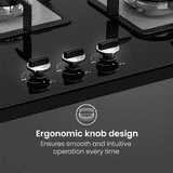Crompton 3Br Hob | 76 cm | Auto Ignition | Black | SKHB763SP-MBL