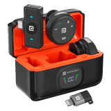 Portronics Vlogmate 3 Dual Wireless Microphone | with Charging Case | Black | POR 2323