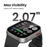 Amazfit Bip Max Smartwatch | 2.07" AMOLED Display | Fitness Tracker | Bluetooth | Silver & Black