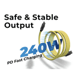 iGear Magneon Magnetic Fast Charging Cable | USB-C Cable to USB C Cable | 240W | Yellow
