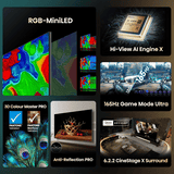 Hisense Class RGB MiniLED ULED Premium X Series 4K UHD Google Smart TV | 116 Inch | RGB Backlight MiniLED Up to 8000 nits  3D Color Master Pro | 116UX