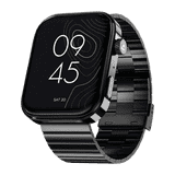 Boat Chrome Endeavour Square Smart Watch for Men & Women | Premium Metal Body | 1.96”(4.97cm) AMOLED Display | Steel Black