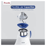 Preethi Blue Leaf Gold 5.0 Mixer Grinder | 750W | 3 Jars | White | MG-279
