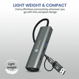 Portronics Mport Edge High-Speed Connectivity Hub | Type-C Charging Support | 5 Ports Dual USB Hub | Grey | POR 2931