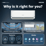 Voltas Inverter Split AC | 1 ton | 5 star | Silver & White | SAC 125 INV VECTRA ZEN SILVER