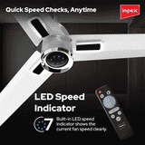 Impex BLDC Ceiling Fan | 1200 mm | Atom Glow | Matte White