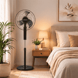 Bajaj Metallica Breeze Pedestal Fan | 400mm | Black