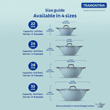 Tramontina Velo Forged Deep Kadai | 3.6 L | 24 Cm | Sea Blue