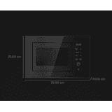 Elica Touch Built In Microwave Oven | 22 L | 1800 W | Black | EPBI MWO GL220