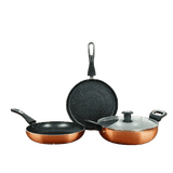 IMPEX ROYAL NON STICK GRANITE COOKWARE SET | 4PCS | MULTICOLOUR
