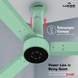 Luker Size Alpha Cosmos BLDC Ceiling Fan | 1200mm | Oasis Green