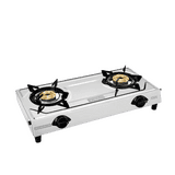 Vidiem Victor Stainless Steel Gas Stove | 2 Burner | Silver