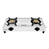 Vidiem Victor Stainless Steel Gas Stove | 2 Burner | Silver