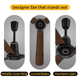 Atomberg Studio Nexus Smart BLDC Ceiling Fan |1200 mm | Dark Walnut