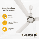 Atomberg Studio Nexus Smart BLDC Ceiling Fan |1200 mm | Pearl White