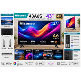 Hisense A6 Series 4K Ultra HD Smart LED TV | 108 cm (43 Inch) | Black | 43A6S