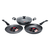 IMPEX ROYAL NON STICK GRANITE COOKWARE SET | 4PCS | MULTICOLOUR