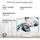 ASUS AIO V400 DESKTOP | Intel Core 3 100U | 8GB | 512GB | Windows 11 Home | White | V440VAB-KWC3001WS