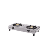 Usha Maxus Cooktop Gas Stove | 2 Burners | Silver | Gs2 001
