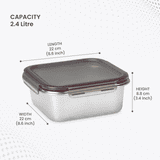 Milton Modulo Steel Square Container 2500 | Silver