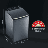 Whirlpool Bloomwash Pro Fully Automatic Top Loading Washing Machine | 5 Star | 9 Kg | Midnight Grey | 31602 360 BW PRO H 9.0 10YMW
