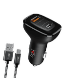 Boat Dual Port Qc-Pd Fast Car Charger | Black