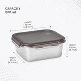 Milton Modulo Steel Square Container 850 | Silver