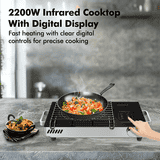 Havells Infrared Induction Cooktop | Digital Display | 2200 W | Black | Glo TC22
