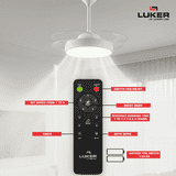 Luker Diana Ceiling Fan | 1050mm | White