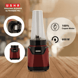 USHA Nutrimagna Pro Blender | 600W | Stainless steel blades | Maroon