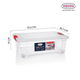 Asian Regal Roller Storage Box | 20 L | Transparent