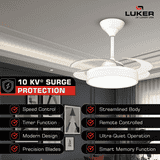 Luker Diana Ceiling Fan | 1050mm | White