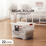 Asian Regal Roller Storage Box | 22 L | Transparent