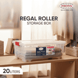 Asian Regal Roller Storage Box | 20 L | Transparent
