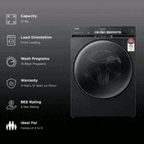 Haier Fully Automatic Front Load Washing Machine | 5 Star | 10 Kg | Black | HW100-DM14F9PBKU1