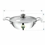 Nolta Triply Stainless Steel Shallow Kadai | 24 Cm