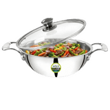 Nolta Triply Stainless Steel Shallow Kadai | 24 Cm