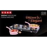 USHA Ebony Neo Slim GS3 glass cooktop | Black