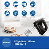 Philips Lightweight Hand Mixer | 300 W | Black | HR3705/10