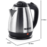 Usha Stainless Steel Electric Kettle | 1200 W | 1.5 L | Silver and Black