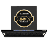 Faber HOOD SLIMX HC SC FL BK BLDC IN 90-T Wall Mounted Chimney | 90cm | Black