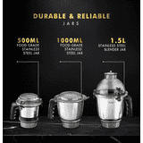 Sujata Mixer Grinder | 3 Jar | 1000 W | Red and Black | MG02