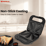 Havells Quick Crunch Sandwich Maker | 2 Slice | 800 W | Black