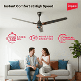 Impex Atom BLDC Ceiling Fan | 1200 mm | Smoke Brown